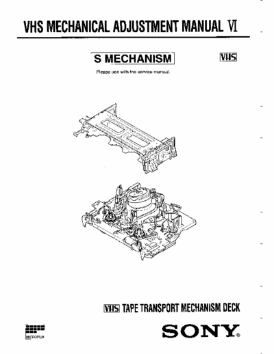 Sony S Mechanism VHS Mechanical Adjustament Manual VI [Tape Transport Mechanism Deck] - Part 1/2 pag. 55
